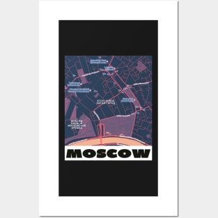 Moscow map Posters and Art